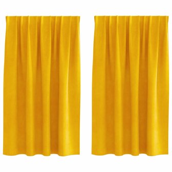 Verduisterende gordijnen 2 pcs Mosterdgeel 140 x 140 cm Fluweel 2