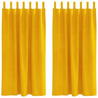 Verduisterende gordijnen 2 pcs Mosterdgeel 140 x 175 cm Fluweel 2