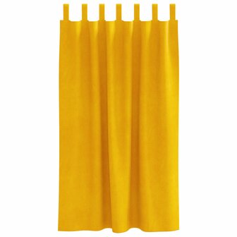 Verduisterende gordijnen 2 pcs Mosterdgeel 140 x 175 cm Fluweel 4