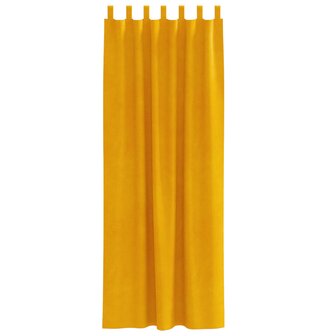 Verduisterende gordijnen 2 pcs Mosterdgeel 140 x 225 cm Fluweel 4