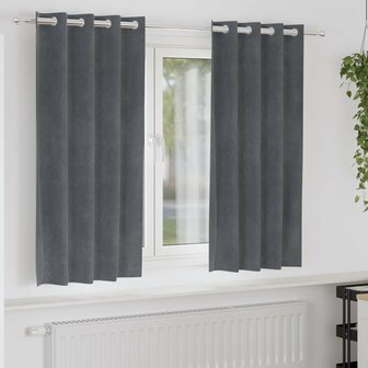 Verduisterende gordijnen 2 pcs Lichtgrijs 140 x 175 cm Fluweel 1