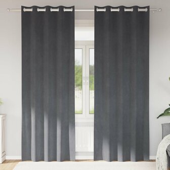 Verduisterende gordijnen 2 pcs Lichtgrijs 140 x 260 cm Fluweel 1