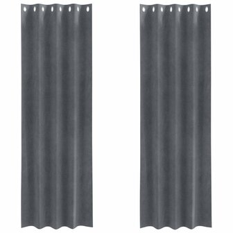 Verduisterende gordijnen 2 pcs Lichtgrijs 140 x 260 cm Fluweel 2