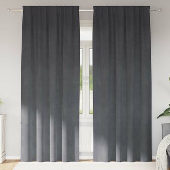 Verduisterende gordijnen 2 pcs Lichtgrijs 140 x 225 cm Fluweel 1
