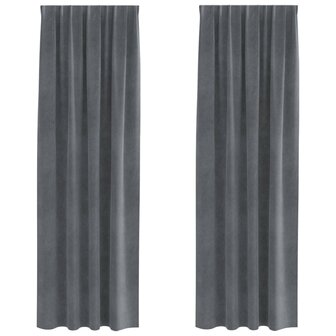 Verduisterende gordijnen 2 pcs Lichtgrijs 140 x 245 cm Fluweel 2