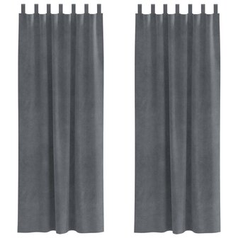 Verduisterende gordijnen 2 pcs Lichtgrijs 140 x 225 cm Fluweel 2
