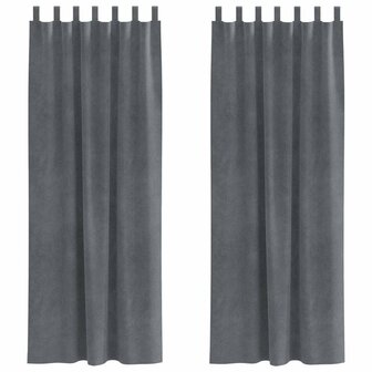 Verduisterende gordijnen 2 pcs Lichtgrijs 140 x 245 cm Fluweel 2