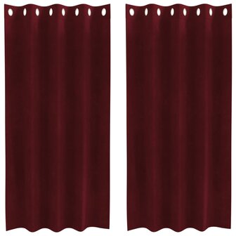 Verduisterende gordijnen 2 pcs Wijnrood 140 x 175 cm Fluweel 2