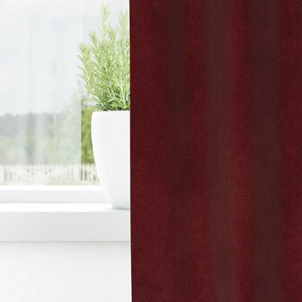 Verduisterende gordijnen 2 pcs Wijnrood 140 x 140 cm Fluweel 3
