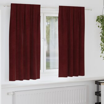 Verduisterende gordijnen 2 pcs Wijnrood 140 x 175 cm Fluweel 1