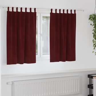 Verduisterende gordijnen 2 pcs Wijnrood 140 x 140 cm Fluweel 1