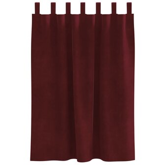 Verduisterende gordijnen 2 pcs Wijnrood 140 x 140 cm Fluweel 5