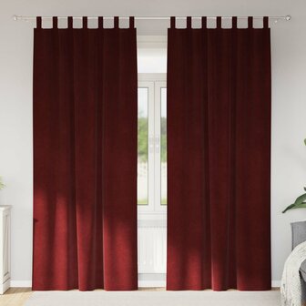 Verduisterende gordijnen 2 pcs Wijnrood 140 x 225 cm Fluweel 1