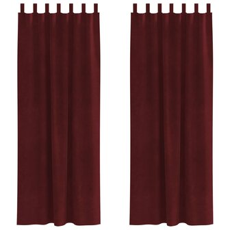 Verduisterende gordijnen 2 pcs Wijnrood 140 x 225 cm Fluweel 2