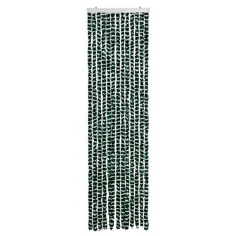 Vliegengordijn 56x185 cm chenille groen en wit 3