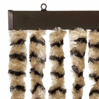 Vliegengordijn 56x185 cm chenille beige en bruin 4