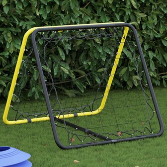 Voetbal rebounder dubbelzijdig verstelbaar staal geel en zwart 1