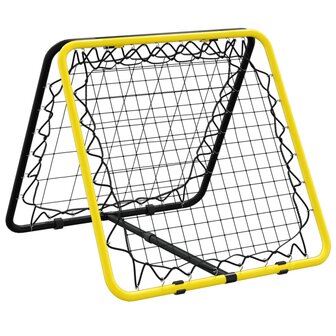 Voetbal rebounder dubbelzijdig verstelbaar staal geel en zwart 6