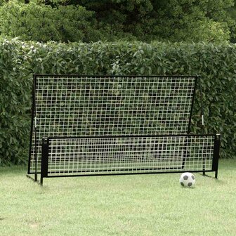Voetbal rebounder/voetbaldoel 2-in-1 202x104x120 cm staal 1