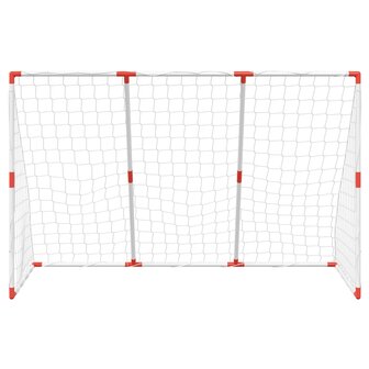 Kindervoetbaldoel met ballen 2-in-1 184x64x124 cm wit 5