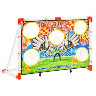 Voetbaldoelenset met doelmuur 120x51x77,5 cm 3