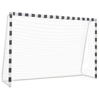 Voetbaldoel 300x200x90 cm metaal zwart en wit 1
