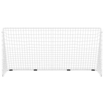 Voetbaldoel met net 366x122x182 cm staal wit 3