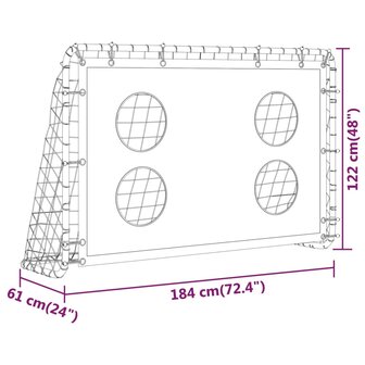 Voetbaldoeltrainingsdoel 184x61x122 cm staal 6