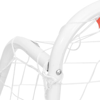 Voetbaldoel met net 214x75x152 cm staal en polyester wit 5