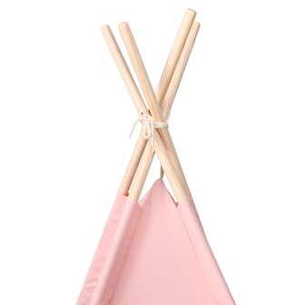 Kinder Tipi Tent met tas 120x120x150 cm peachskin roze 5