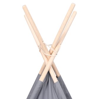 Kinder Tipi Tent met tas 120x120x150 cm peachskin grijs 5