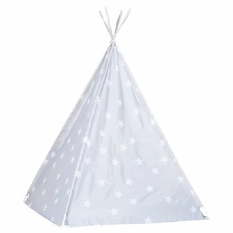 Kinder Tipi Tent met tas 115x115x160 cm polyester grijs 4