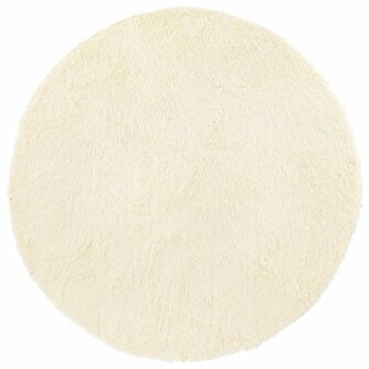 Hoogpolig vloerkleed NAVARRA 200x200 cm polyester cr&egrave;mekleurig 2