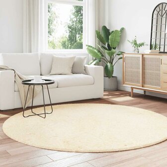 Hoogpolig vloerkleed NAVARRA 200x200 cm polyester cr&egrave;mekleurig 3