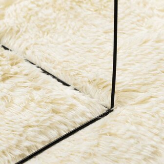 Hoogpolig vloerkleed NAVARRA 200x200 cm polyester cr&egrave;mekleurig 7