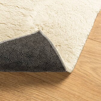Vloerkleed HUARTE laagpolig zacht wasbaar 60x110 cm cr&egrave;me 5