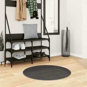 Vloerkleed IZA laagpolig Scandinavisch &Oslash; 80 cm antraciet 1