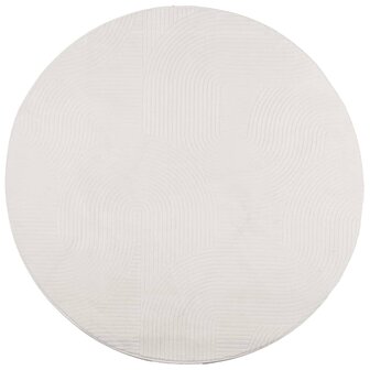Vloerkleed IZA laagpolig Scandinavisch &Oslash; 80 cm cr&egrave;mekleurig 2