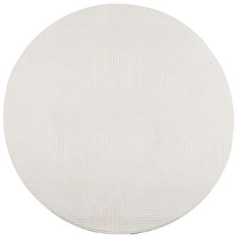 Vloerkleed IZA laagpolig Scandinavisch &Oslash; 100 cm cr&egrave;mekleurig 2