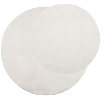 Vloerkleed IZA laagpolig Scandinavisch &Oslash; 100 cm cr&egrave;mekleurig 3
