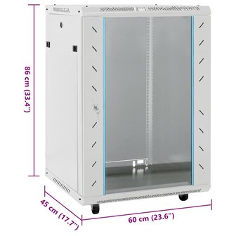 Netwerkkast 15U 19" IP20 60x45x86 cm grijs 8