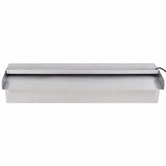 Zwembadwaterval met LED&amp;apos;s rechthoekig 45 cm roestvrij staal 5