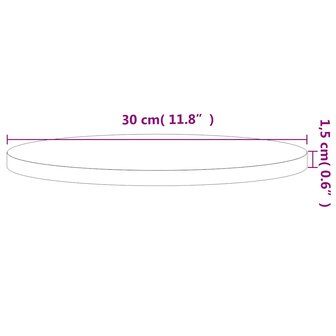 Tafelblad rond &Oslash;30x1,5 cm massief beukenhout 4