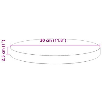 Tafelblad &Oslash;30x2,5 cm massief grenenhout wit 7