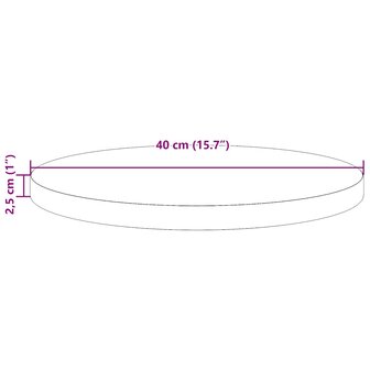 Tafelblad &Oslash;40x2,5 cm massief grenenhout wit 7