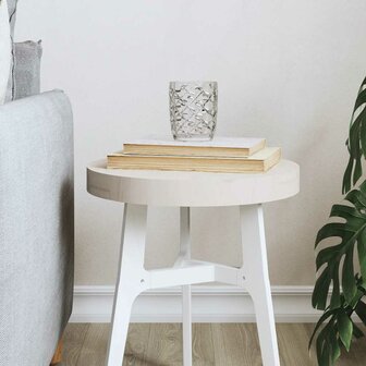 Tafelblad rond &Oslash;30x3 cm massief grenenhout wit 1