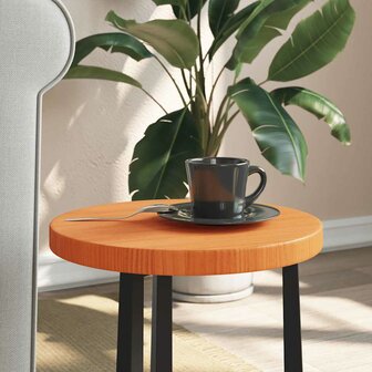 Tafelblad rond &Oslash;30x2,5 cm massief grenenhout wasbruin 3
