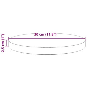 Tafelblad rond &Oslash;30x2,5 cm massief grenenhout wasbruin 8