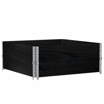 Palletopzetranden 2 st 100x100 cm massief grenenhout zwart 2