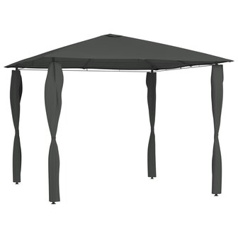 Prieel met paalhoezen 160 g/m&sup2; 3x3x2,6 m antracietkleurig 1